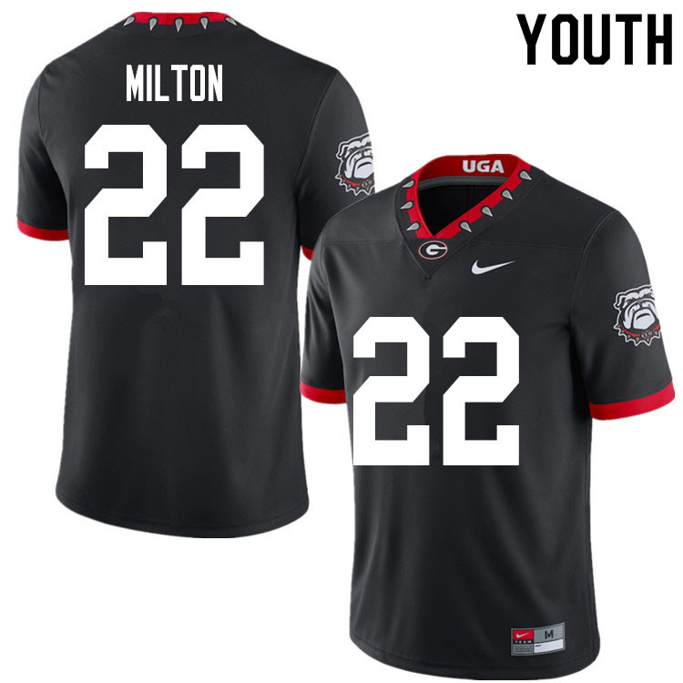 2020 Youth #22 Kendall Milton Georgia Bulldogs Mascot 100th Anniversary College Football Jerseys Sal